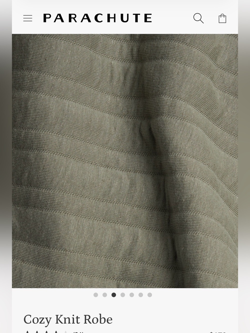 Parachute Cozy Knit Robe in Moss NWT - Picture 4 of 7